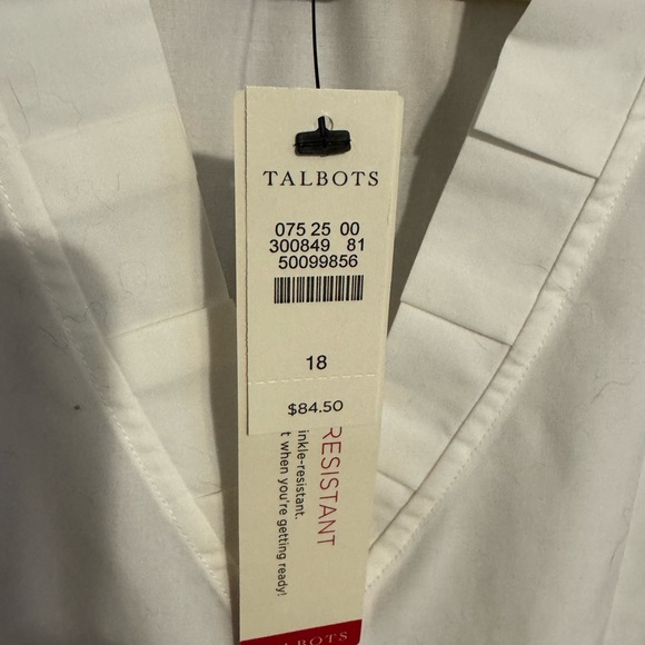 Talbots White Button Down Shirt NWT 18 - Picture 4 of 8